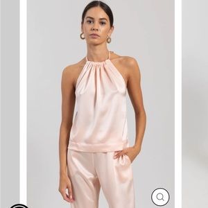 Pink satin halter - “Barb” halter by Leset